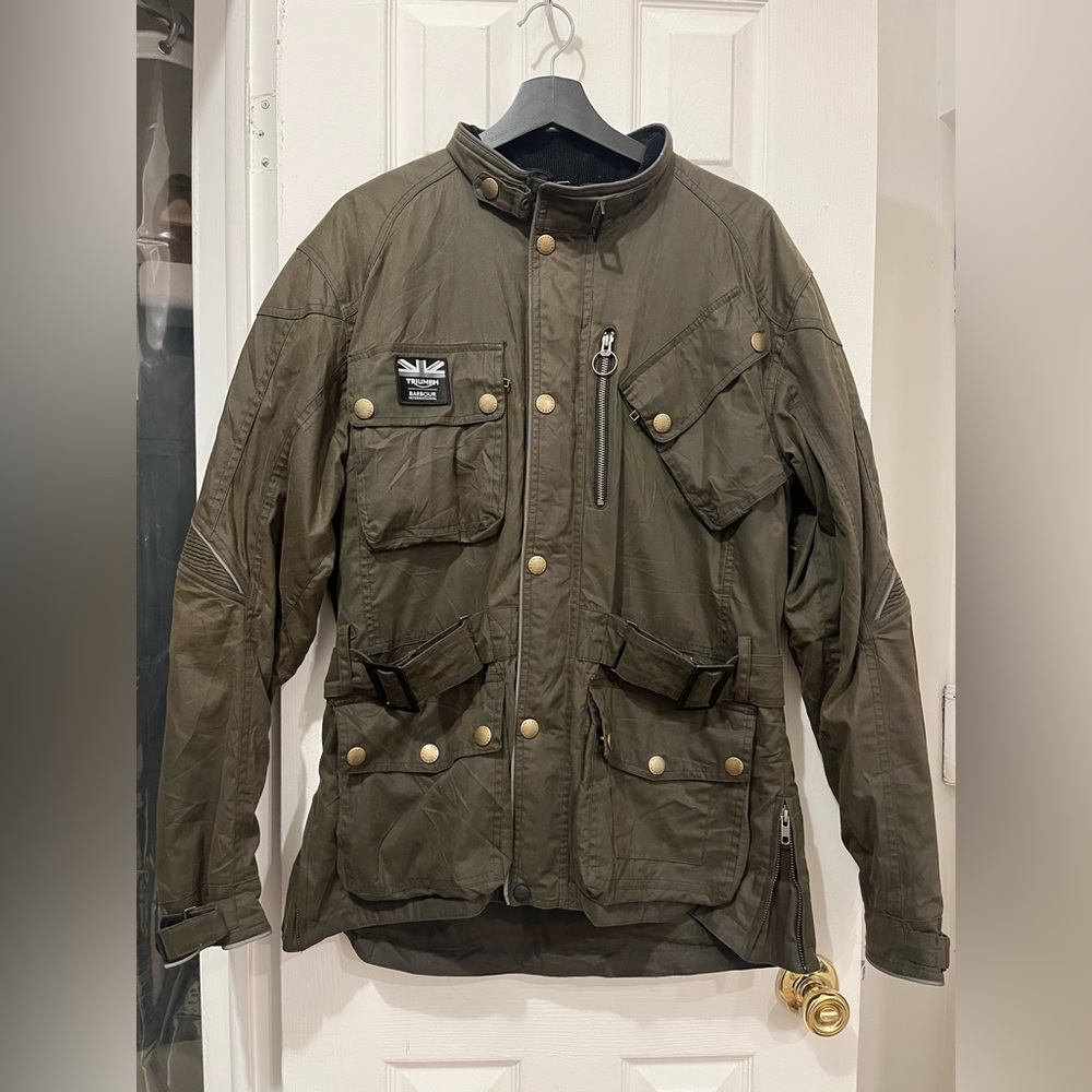 Triumph Motorcycles Barbour International Original Waxed Cotton Jacket - Picture 2 of 11
